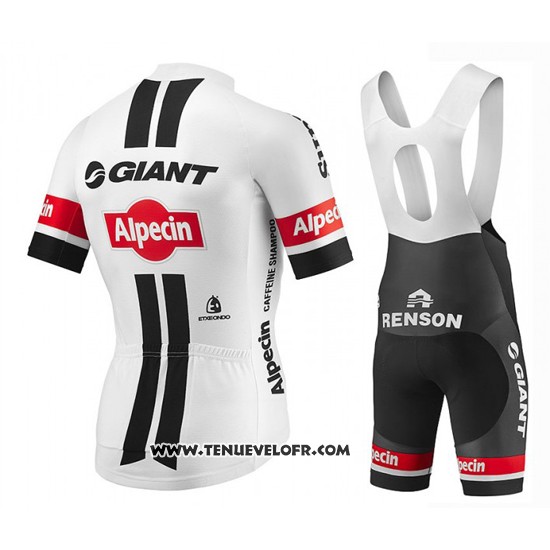 2016 Maillot Ciclismo Giant Alpecin Blanc et Rouge Manches Courtes et Cuissard